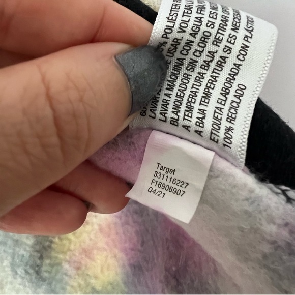 🍉 NWT Wild Fable Black Tie Dye Cropped Hoodie Raw Edge Hem - Picture 8 of 12